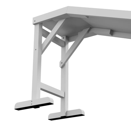 PawHut Pet Ramp for Dogs with Non-Slip Carpet and Top Platform - White & Grey