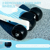 AIYAPLAY Electric Scooter for Kids Aged 4-7 Years, with Flashing LED Lights, Rear Auxiliary Wheels, Blue