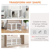 PawHut Foldable Pet Gate, with Three Panels & Two Support Feet - White