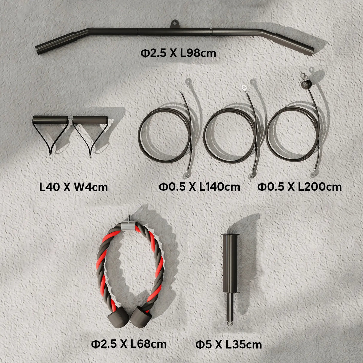 SPORTNOW Weight Pulley System, Cable Pulley System for Home Gym, Cable Machine LAT Pull Down Attachment for Biceps Curl, Tricep, Arm Workouts