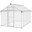 Outsunny 10 x 6ft Aluminium Frame Walk-In Greenhouse, with Foundation