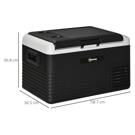 Outsunny 30L Portable Car Refrigerator - Grey and Black