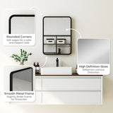 HOMCOM Rectangular Wall Mirror with HD Glass - Black