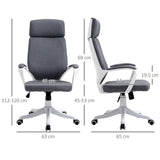 Vinsetto Office Chair, Ergonomic Desk Chair, High Back Study Chair with Headrest and Lumbar Back Support, Adjustable Height for Home and Work, Grey