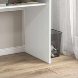 HOMCOM Modern Computer Desk, Home Office Table, Small Writing Desk with Storage Shelf, 90 x 50cm, White Wood Grain