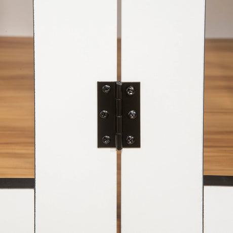 PawHut Dog Crate Furniture, Dog Cage End Table, with Wheels, for Large Dogs, 106 x 60 x 82 cm  - White