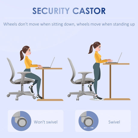 Vinsetto Office Chair, Breathable Mesh Swivel Desk Chair with Adjustable Height and  360 Swivel Security Wheels for Home Office, Study, Grey