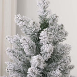 HOMCOM 7ft Artificial Snowy Pencil Christmas Tree - White