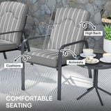 Outsunny Three-Piece Reclining Chair Set - Grey