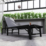 Outsunny Folding Sun Lounger Set of 2, 5-Position Adjustable Reclining Garden Loungers, Garden Chaise Lounge Sunbed Recliner Chairs with Steel Frame for Beach, Porch, Patio, Camping, Light Grey