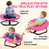 AIYAPLAY Flower-Shaped Sensory Spinning Chair with Non-Slip Base for Balance/Coordination, Pink