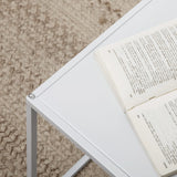 HOMCOM Square Nesting Coffee Table Set of 2, Modern Nest of Tables, Sofa Side Tables with Steel Frame for Living Room, Bedroom, Small Space, White