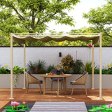Outsunny 3 x 3m Retractable Roof Metal Pergola - Black