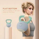 SPORTNOW 4KG Soft Kettlebell, Kettlebell with Non-Slip Handle for Home Gym, Weight Lifting, Strength Training, Green/Grey