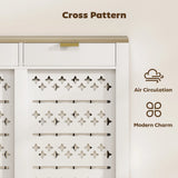 HOMCOM 108 x 19 cm Minimal Radiator Cover, with 2 Drawers - White