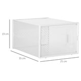 HOMCOM 18PCS Clear Shoe Box, Plastic Stackable Shoe Storage Box for UK/EU Size up to 8.5/43 with Magnetic Door for Women/Men, 25 x 35 x 19cm