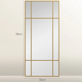 HOMCOM Decorative Grid Wall Mirror, with Back Hooks - Gold Tone