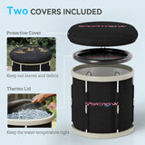 SPORTNOW 210L Outdoor Ice Bath Tub, with Lid, Cover, Carry Bag, Black