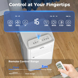 HOMCOM 7000 BTU Air Conditioning Unit, 3-in-1 Portable Air Conditioner, Dehumidifier, Cooling Fan with 2 Speeds, 24H Timer, Remote Control, LED Display, Window Venting Kit, 15m2