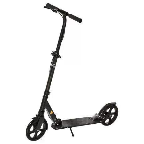 HOMCOM One-click Folding Kick Scooter w/ Adjustable Height and Dual Brake System