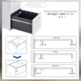 Vinsetto Lockable File Cabinet with 3 Drawers, Vertical Office Drawer for A4, Letter, Legal Size, Anti-tilt Design, Pre-Assembled Body, White