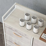 HOMCOM Rustic Chest of Six Fabric Drawers - Natural