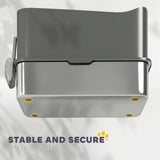 PawHut Stainless Steel Cat Litter Tray, Extra Large Enclosed Litter Box with Scoop, Top Entrance, Non-slip Pads, Dark Grey