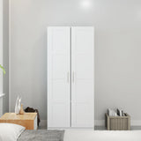 HOMCOM Double Paneled Door Wardrobe, with Shelves - White