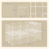 PawHut DIY 36 Panel Pet Playpen Metal Wire Fence for Chinchilla, Hedgehog, Bunny, Indoor, Outdoor Use, White