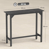 HOMCOM Rectangular Bar Table, Marble Effect Pub Coffee Table for Small Space, Breakfast Dining, Black Marble Effect