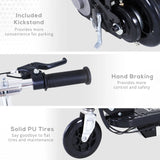 HOMCOM Powered E-Scooter Ride-On, with Brakes, Adjustable Seat, Adjustable Handlebars, Black
