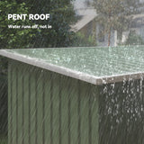 Outsunny 9ft x 4ft Metal Garden Shed, Outdoor Tool House with Foundation Kit, Ventilations and Double Doors, Light Green