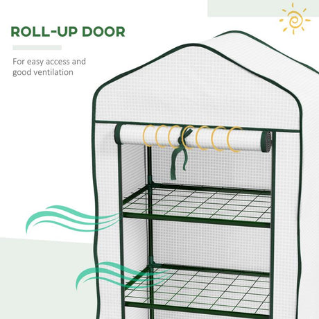 Outsunny Three-Tier Mini Greenhouse - White