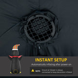 HOMCOM 8ft Inflatable Penguin & Christmas Banner Decoration w/ Inner LED Lights Indoor Outdoor Weather-Resistant Shell Fun Cute