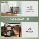 Outsunny 45L Two Compartment Car Fridge Cooler - Green