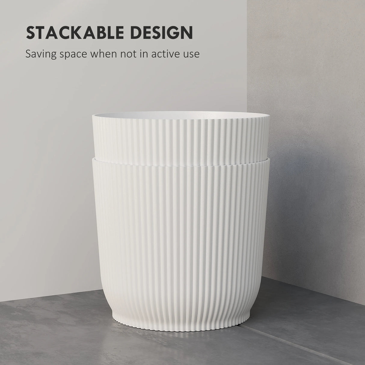 Outsunny Set of Two 22cm Planters - White