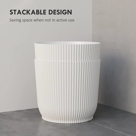 Outsunny Set of Two 22cm Planters - White