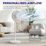 HOMCOM 40 cm Standing Fan, Cooling Floor Fan with 80 Oscillating, Adjustable Tilt and Height, 4 Speed, Remote Control, White