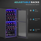 HOMCOM 32 Bottle Dual Zone 5-18C Wine Fridge - Black
