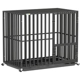 PawHut Heavy Duty Dog Crate, Dog Cage with Wheels for Small Medium Breeds, Metal Pet Kennel with Removable Tray