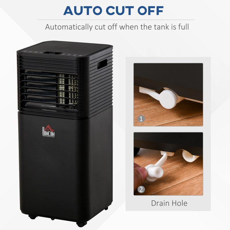 HOMCOM 7000 BTU 4-In-1 Portable Air Conditioner Unit Cooling Dehumidifying Ventilating  for Room up to 15m², with Fan, Remote, 24H Timer, Window Mount Kit, R290, A Energy Efficiency