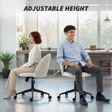 HOMCOM Teddy Fleece Office Chair with Wheels - Cream White