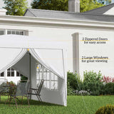 Outsunny 3 x 3m Pop Up Gazebo, Wedding Party Canopy Tent Marquee with Carry Bag and Windows, White