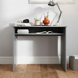 HOMCOM Modern Computer Desk, Home Office Table, Small Writing Desk with Storage Shelf, 90 x 50cm, Grey