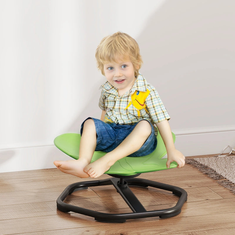 AIYAPLAY Butterfly-Shaped Kids Swivel Chair, Sensory Spinning Chair for Balance and Coordination Training, Green