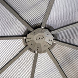 Outsunny 3 x 3(m) Hardtop Gazebo Canopy with Polycarbonate Roof, Permanent Pavilion Garden Gazebo with Curtains for Patio, Deck, Grey