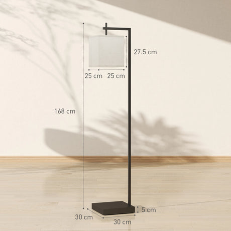 HOMCOM Floor Lamp for Living Room, 66" Modern Tall Standing Lamp with Adjustable Colour Temperatures & 10 Brightness Levels, Remote Control and Foot Switch for Bedroom Office, 9W LED Bulb Included