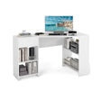 L-Shaped Computer Desk with Storage and Open Shelves for Living Room Bedroom-White