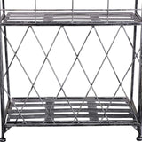 Outsunny Indoor Outdoor Freestanding 3-Tier Garden Plant Stand Metal Flower Display Rack for Potted Plants Balcony Décor 44L x 25W x 96H cm