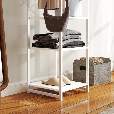 HOMCOM Multi-Storage Clothes Rack - White